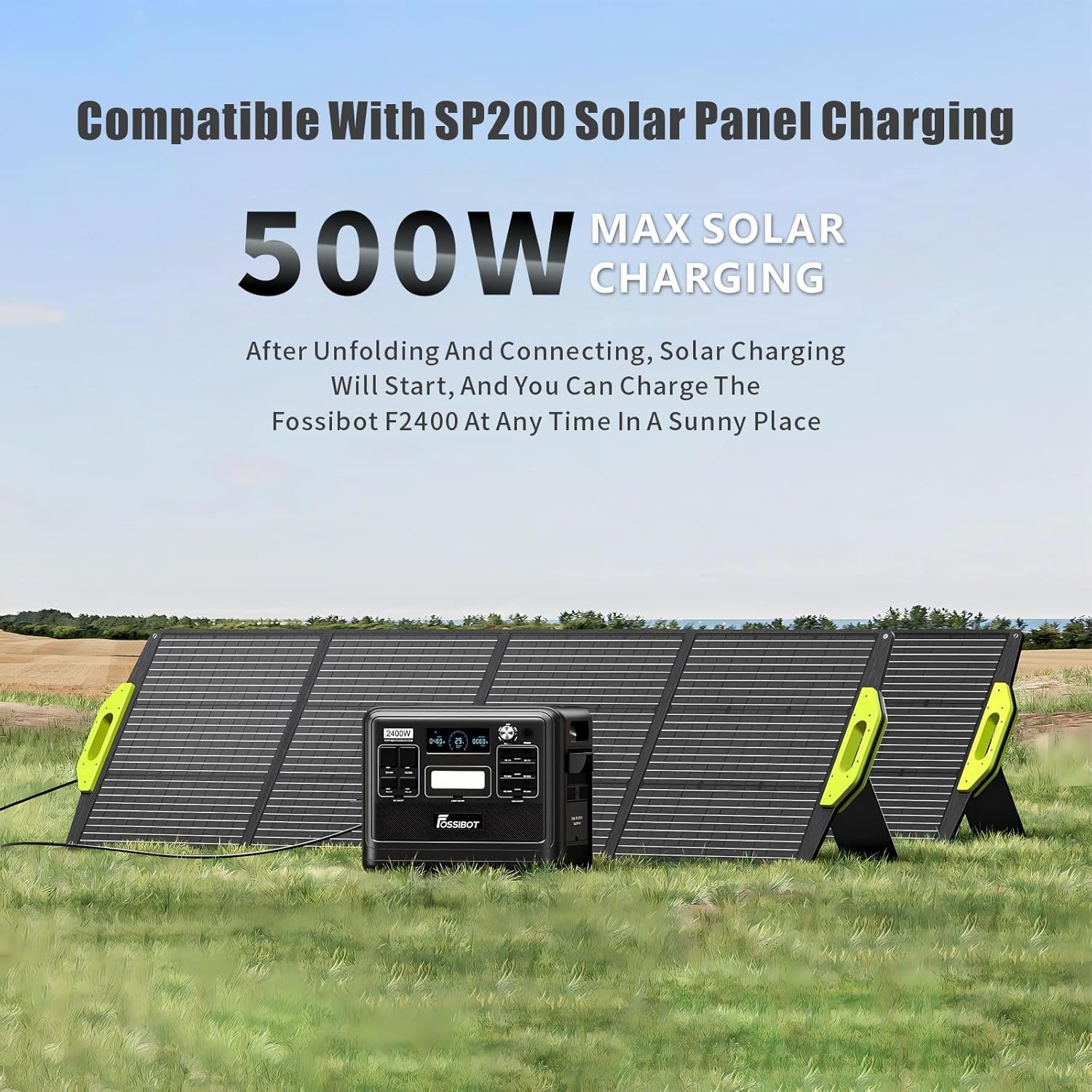 FOSSiBOT Tragbare Power Station F2400 With 200W solar panel, 2048Wh LiFePO4 solar-generator with 3 x 230V AC Output 2400W (4800W Peak), Applicable to RV/Camping/Home - Image 6