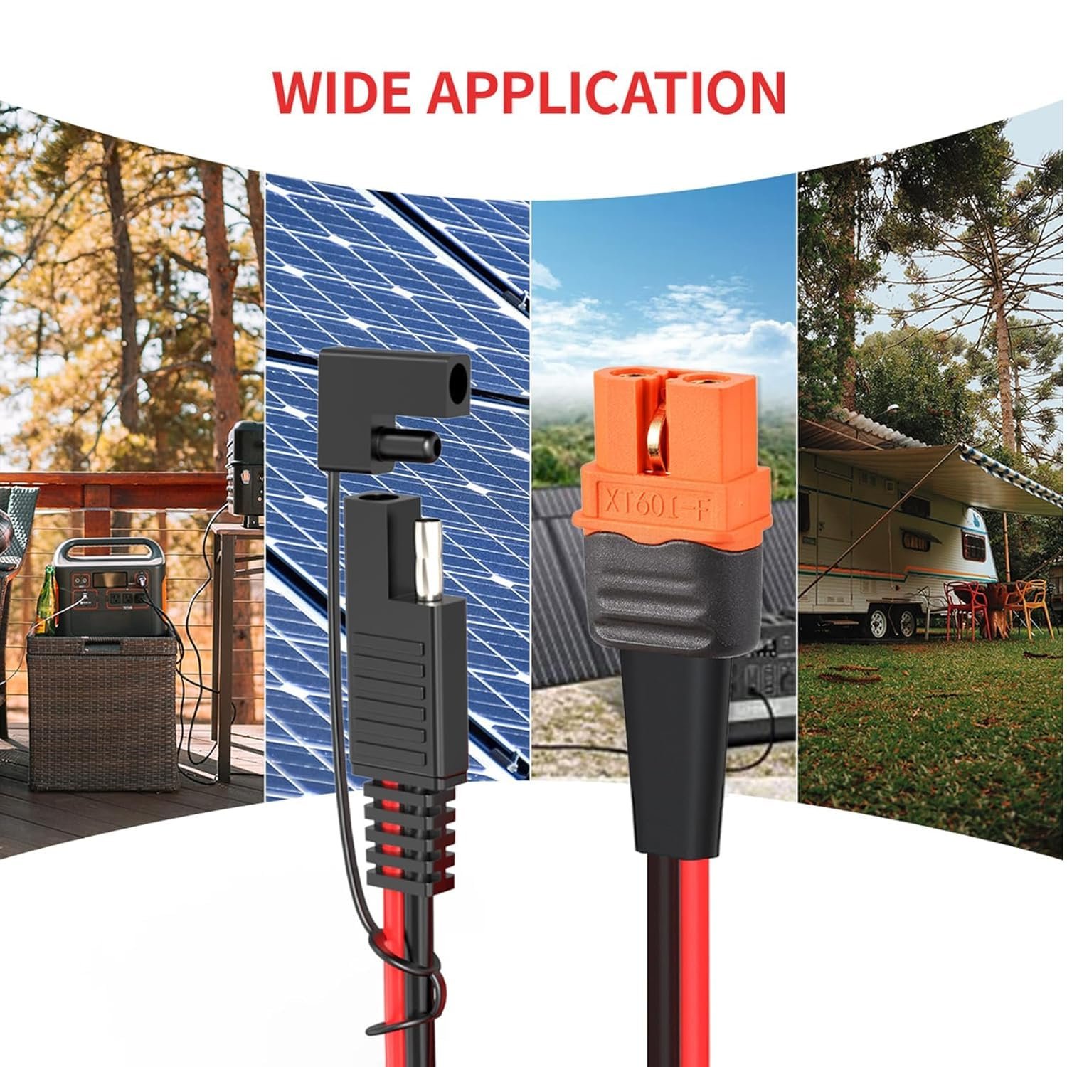 ELFCULB 10AWG 2FT SAE to XT60i Female Extension Cable with SAE Polarity Reverse Adapter for Portable Power Station, Solar Panel, Solar Generator (0.6M) - Image 7