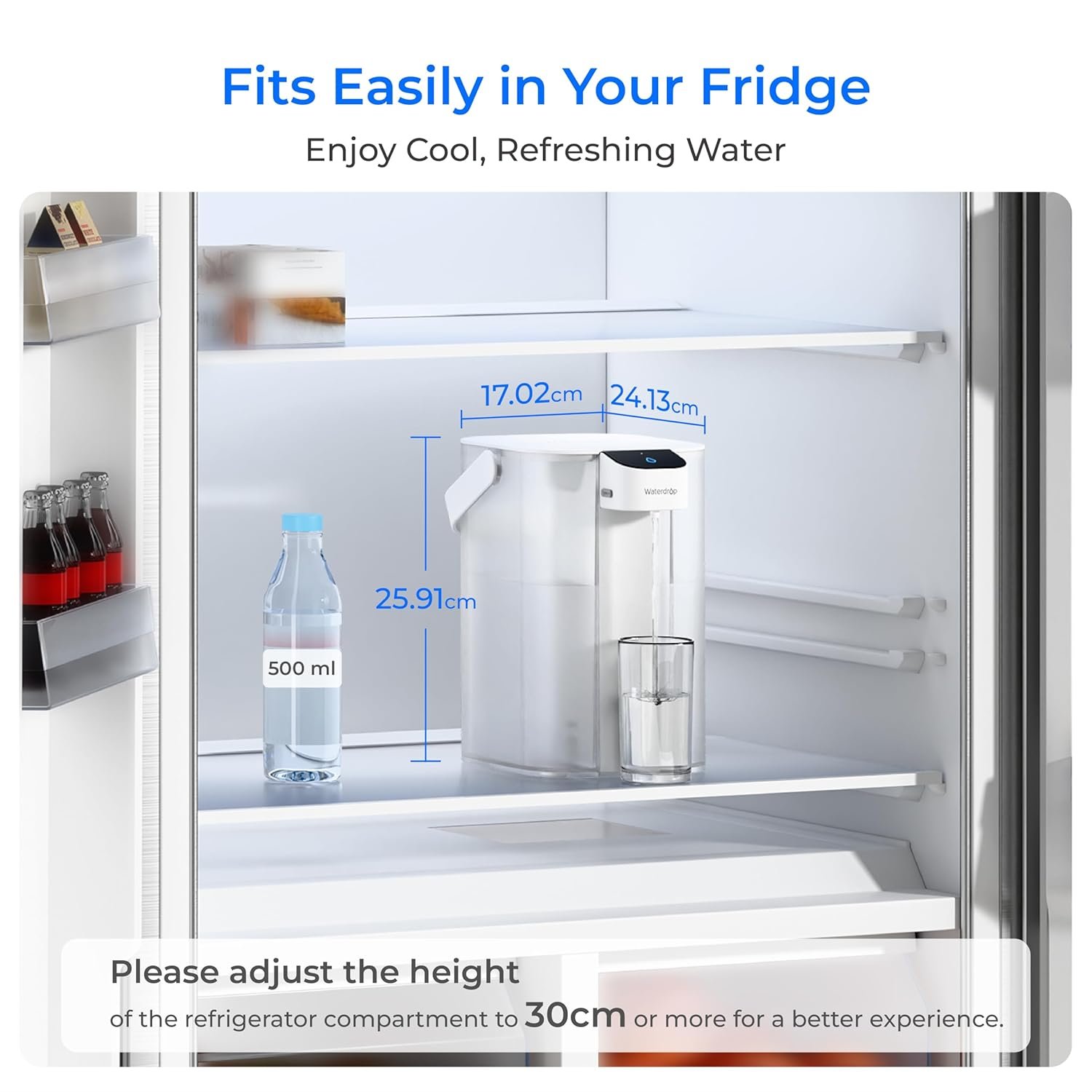 Waterdrop Instant Electric Water Filter Jug with a 3-Months Filter, 3.5L Countertop Water Filter System, Reduces Chlorine, Lead, Mercury, Reduce PFAS, PFOA/PFOS, 757 Litres, White (NOT Reduce TDS) - Image 9