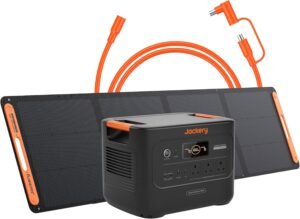 Jackery Explorer 3000V2 Solar Generator + 200W Solar Panel + 5M Extension Cable, 3072Wh LiFePO4, 2990W Output, Portable Power Station for Home Use, RVs, Camping & Emergency Backup