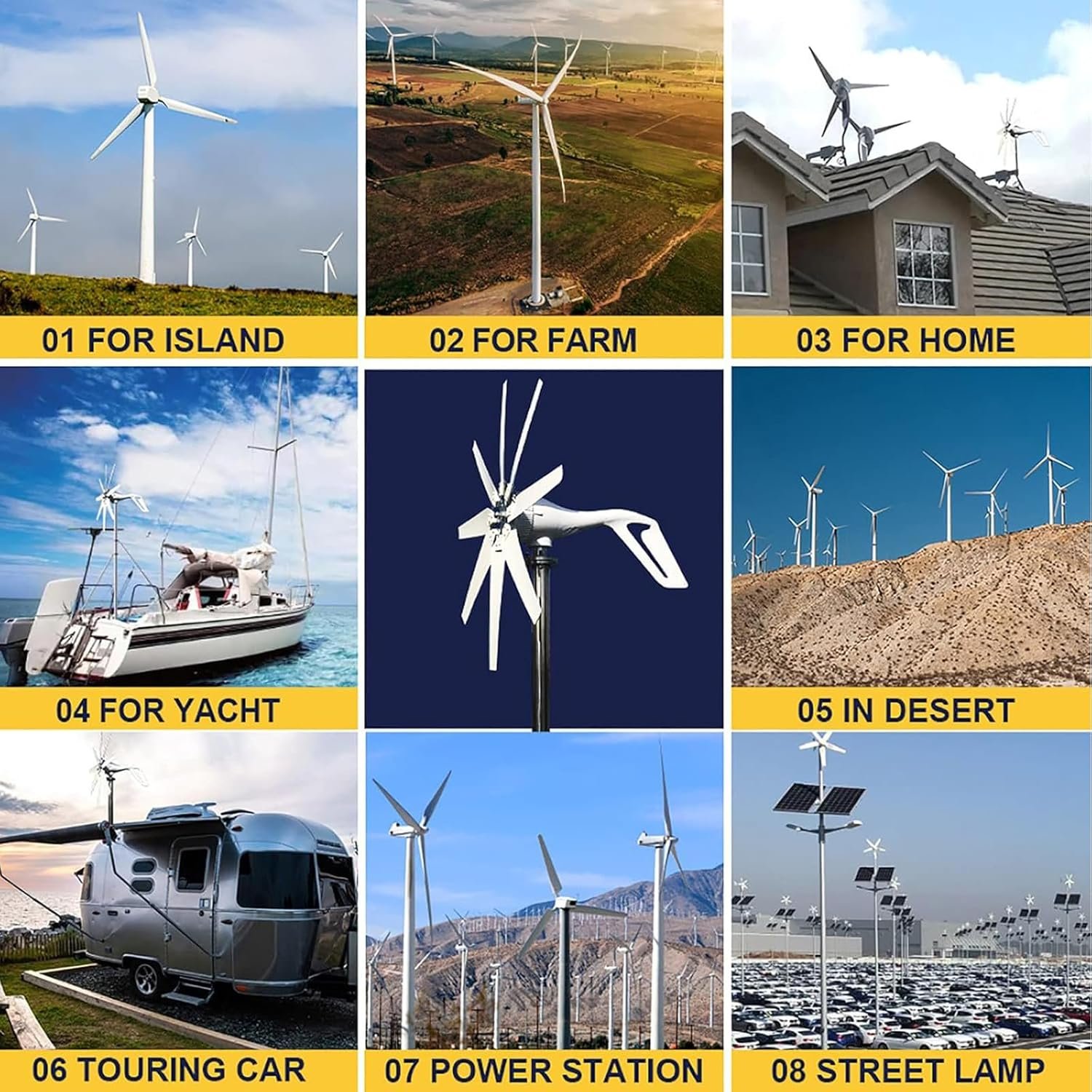 XEEAOFE Wind Turbine Generator 3000W - Small Windmill for Homes, 12V Hybrid Solar Wind Power Kit - Image 2