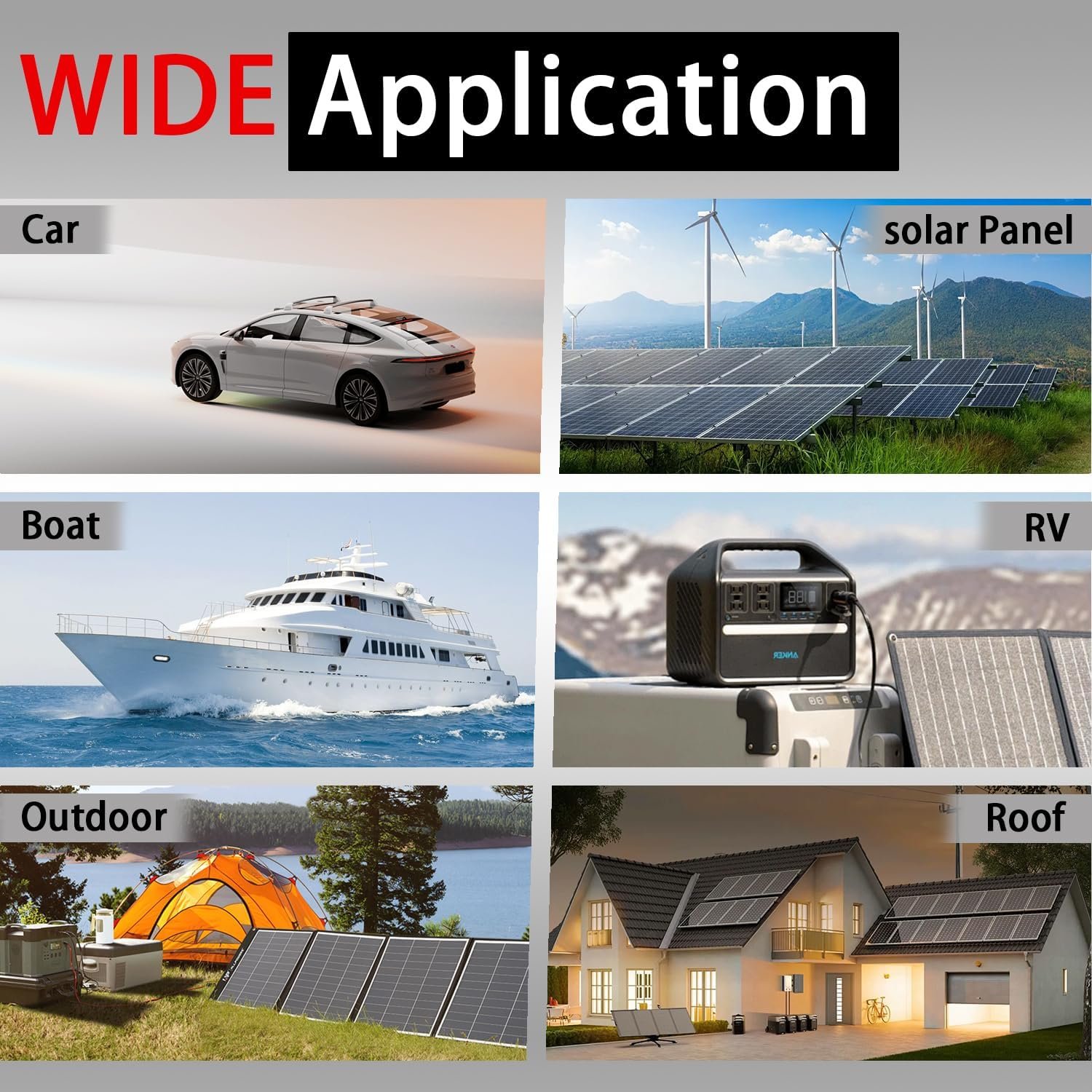 COMeap SAE to DC8mm Male Adapter for Jackery Solar Panel, with Polarity Reverse Adapter and DC7909 to DC5525/DC8020 Converter for Explorer/GZ Portable Power Station Solar Generator 14AWG 6FT(1.8M) - Image 7