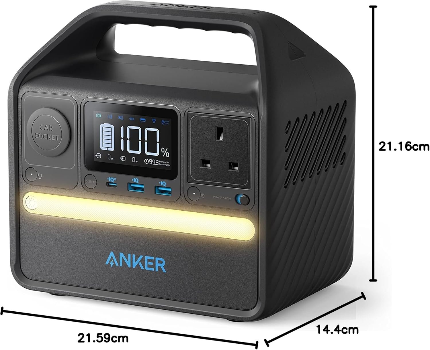 Anker 521 Portable Power Station Upgraded with LiFePO4 Battery, 256Wh 5-Port PowerHouse, 300W (Peak 600W) Solar Generator (Solar Panel Optional), 2 AC Outlets, 60W USB-C PD Output, Outdoor Generator - Image 8