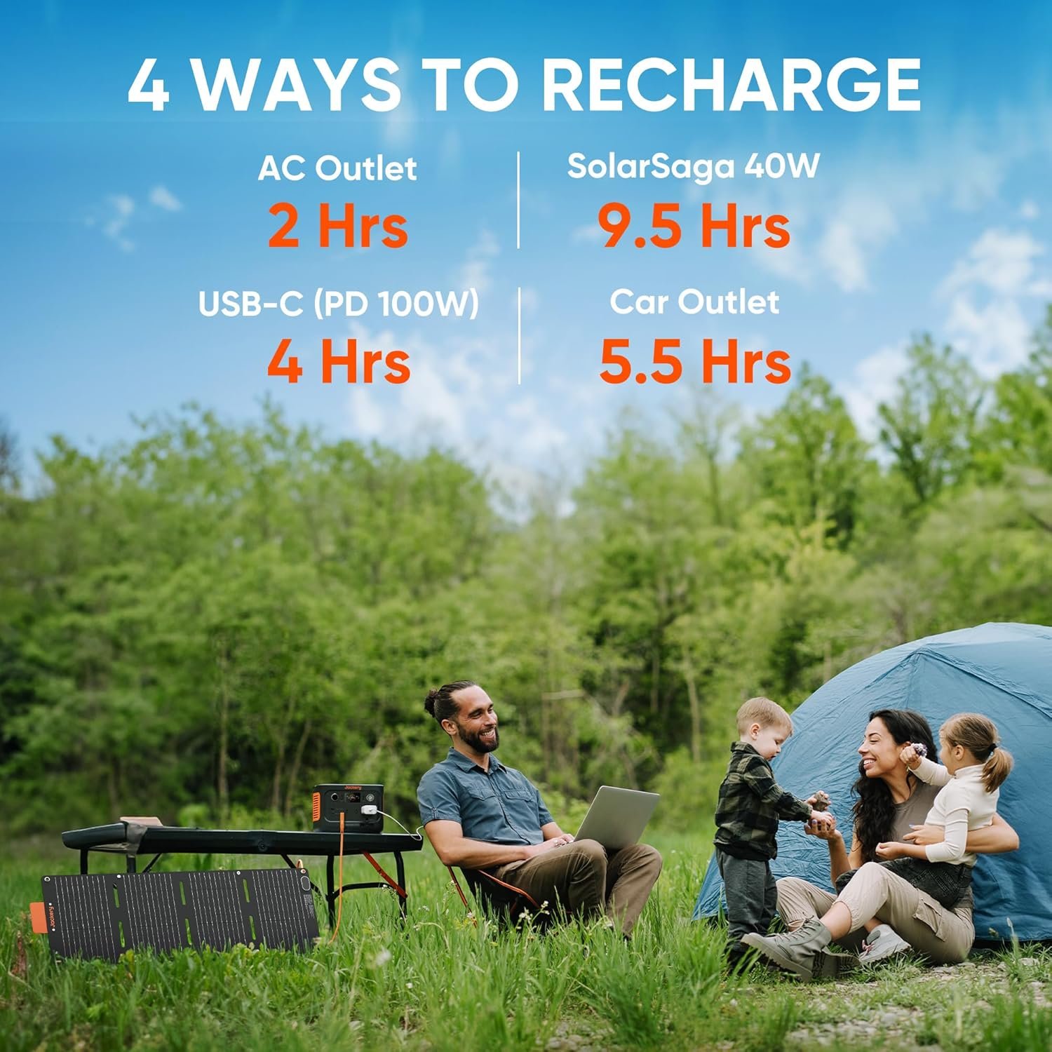 Jackery Solar Generator 300 Plus 40W Mini, 288Wh Portable power station with 40W Book-sized Solar Panel, LiFePO4 Battery 300W Output for Outdoors RV Camping Emergencies - Image 4