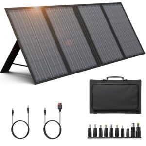 SinKeu 60W Portable Solar Panel for Power Station, Solar Generator, Phones, Waterproof, Foldable Monocrystalline Solar Charger with DC/USB-A/Type-C Outputs for Outdoor Camping Power Off-Grid Home
