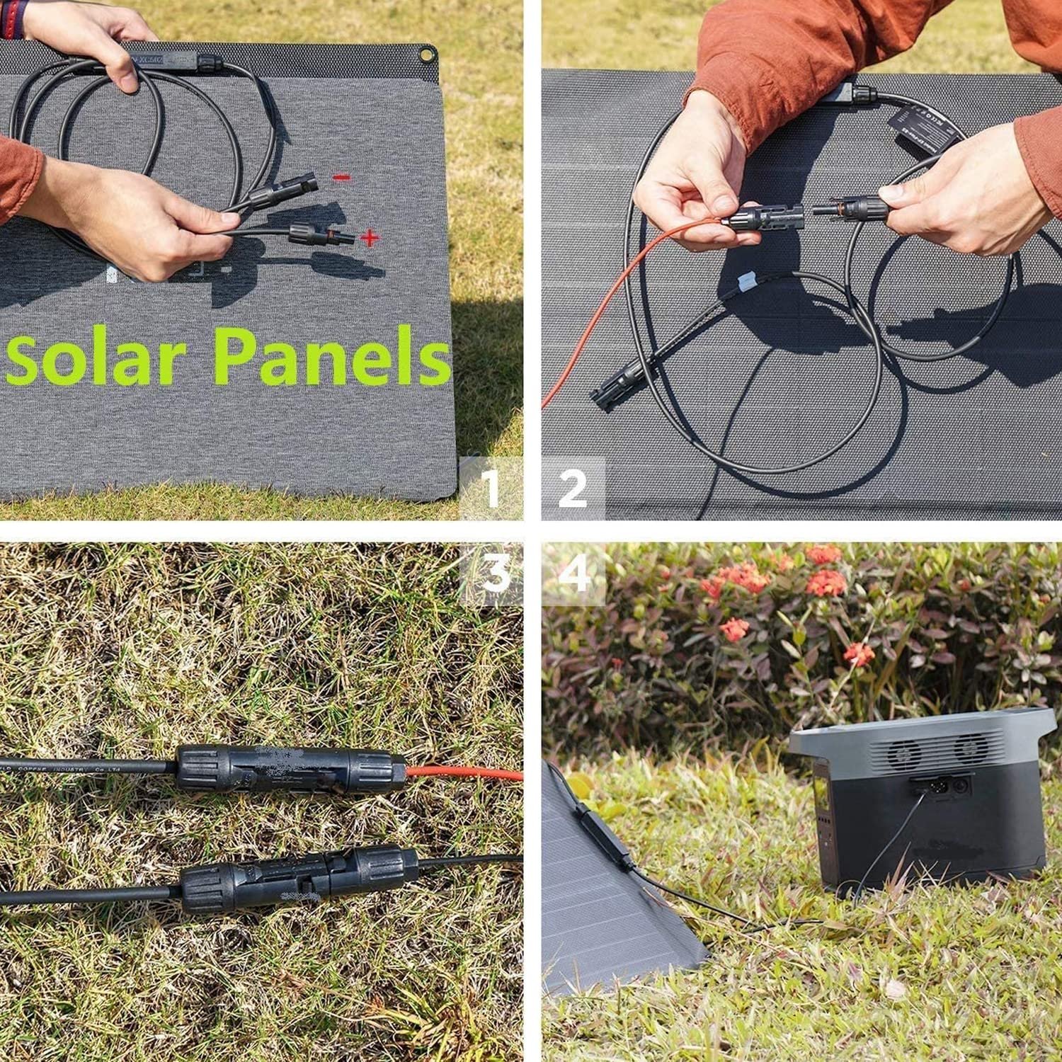 HKY Solar Panels Extension Cable Female Male Connector to XT60 Power Cable 11FT 3.5M Solar Connector for Bluetti ECOFLOW Delta River Portable Power Station Generators Lipo Battery XT60 Charging Plug - Image 4